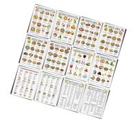Tabella alimentare per diabete, 12 pezzi, per pianificazione dei pasti per diabetici, generi alimentari, liste guida nutrizionale, 8 x 25 cm, elenco degli alimenti per diabete senza cornice, tabella