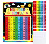 Tabella con numeri da 1 a 100, bacheca per decorazioni in classe, poster educativi matematici, linea di numeri, tabella dei numeri per tornare a scuola, forniture per insegnanti di giardino