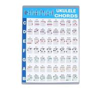 Tabella degli accordi per ukulele laminato, 58 cm, portatile, impermeabile, guida per principianti e avanzati, con tecniche di diteggiatura per soprano e concerto tenore (diametro S)