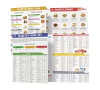 Tabella degli alimenti per carboidrati diabetici 30 x 21 cm, confezione da 2 tabelle alimentari per una dieta sana Guida completa agli alimenti per servire alimenti per evitare calorie Indice