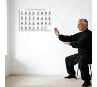 Tabella degli esercizi di Tai Chi da 30,5 x 45,7 cm, grafico per la perdita di peso, per principianti, poster yoga su sedia, libri di Tai Chi per principianti e anziani, grafici da parete per il