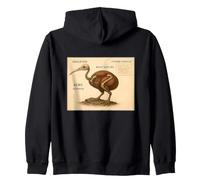 Tabella degli Uccelli Vintage Kiwi Skeleton Felpa con Cappuccio