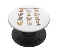Tabella dei nomi delle volpi del mondo per bambini con specie di volpe carina PopSockets PopGrip Adesivo