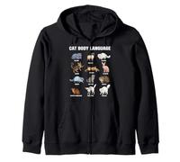 Tabella del linguaggio del Corpo del Gatto per Bambini - Simpatici Gatti educativi Felpa con Cappuccio