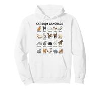 Tabella del linguaggio del Corpo del Gatto per Bambini - Simpatici Gatti educativi Felpa con Cappuccio