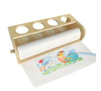 Tabella della pittura - Dispensatore a rullo per carta da disegno in legno | Tavolo Flop in legno con portapenna, Tabella del tavolo per | Tavolo in legno con rotolo di carta | Firma per