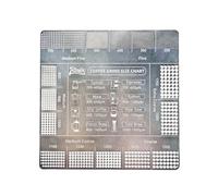 Tabella delle dimensioni professionale del macinino del caffè in acciaio inossidabile 304 Scheda di riferimento incisa al laser per 8 metodi di infusione Guida di confronto