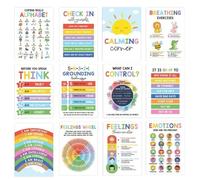 Tabella Delle Emozioni, 12 Pezzi Poster Benessere Mentale Tabella Emozioni Aula, Arte Sensoriale da Parete per Scuola Materna Casa Asilo Insegnanti Camera da Letto Stanza dei Giochi Consulenti