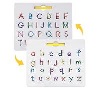 Tabella delle lettere - Tabella a tasselli, giocattolo educativo, tabelle magnetiche a doppio lato, tavole da disegno a sfera in acciaio magnetico, 2 in 1, tracciamento magnetico, magnetici