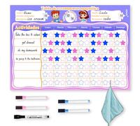 Tabella Delle Ricompense per Bambini,Tabellone Delle Ricompense bambini,Tabella Delle Ricompense Magnetica,Routine Bambini Giornaliera,Buon Comportamento in Ragazzi/Ragazze,5 Penne,34X24 cm(spagnolo)