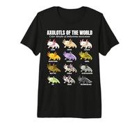 Tabella delle Specie di Anfibi educativi Axolotl Color Morphs Maglietta Premium
