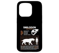 Tabella delle taglie del gatto dentato a sciabola Smilodon Custodia per iPhone 15 Pro