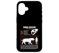 Tabella delle taglie del gatto dentato a sciabola Smilodon Custodia per iPhone 16