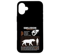 Tabella delle taglie del gatto dentato a sciabola Smilodon Custodia per iPhone 16 Plus