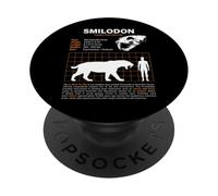 Tabella delle taglie del gatto dentato a sciabola Smilodon PopSockets PopGrip Adesivo