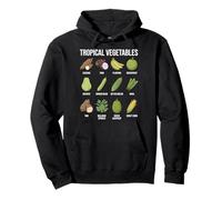 Tabella delle Verdure Tropicali Guida alla Tabella Botanica Felpa con Cappuccio
