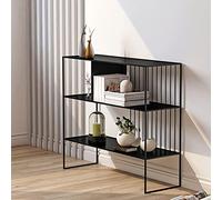 Tabella di accento della console del ferro battuto del metallo di finitura antica con la libreria bassa per l'esposizione del salone