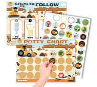 Tabella di addestramento al vasino per ragazzi, tema costruzione, 21,1 x 28,4 cm, confezione da 10 con 5 adesivi premio