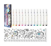 Tabella di altezza per la crescita del bambino, 170 x 27 cm, multifunzione, arrotolabile, righello per misurare l'altezza con 12 penne colorate per asili e centri di educazione della prima infanzia