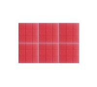 Tabella di annuncio, Grande bacheca in sughero, alternativa alle piastrelle da parete in feltro, confezione da 6, con puntine da disegno e adesivo rimovibile(Red,36“ x 24")