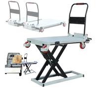 Tabella di sollevamento idraulica elettrica di forbice, capacità di carico 300kg, altezza di sollevamento di 100cm, carrello portatile della piattaforma dell'armatura