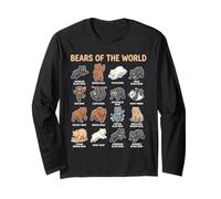 Tabella educativa dei mammiferi degli orsi del Mondo Maglia a Manica