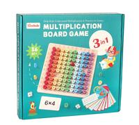 Tabella educativa in legno per la moltiplicazione con pioli colorati