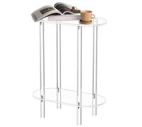 Tabella finale: struttura ovale in acrilico, supporto notturno trasparente | soluzione di posizionamento di mobili da camera da piccola soluzione decorativa a due strati, display utile per la