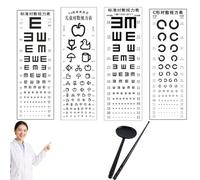 Tabella Oculistica in Pvc Resistente, Tabella Dell'acuità Visiva Codificata a Colori per Test Visivi a Casa, Scuola e Clinica, Misurazione a 3-5 Metri, Test Oculare Pediatrico (C(3))