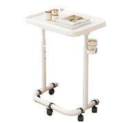 Tabella regolabile del letto dell'ospedale del metallo di altezza con il piano d'appoggio magnetico ed il supporto della tazza bianco