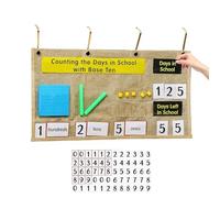 Tabella Tascabile Per Contagiorni Scolastico - Con 4 Ganci E Base Dieci Magnetica,Tabella Quanti Giorni Di Scuola,Per Bacheche Scolastiche, Scuola 'Infanzia, Primaria, Asili E Istruzione Domestica