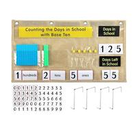 Tabella tascabile per contare i giorni della scuola, magnetica, con base dieci portatile, per conteggio dei caddie, per scuole materne, asili, scuole materne, educazione domestica, asili nido