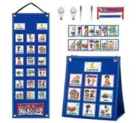 Tabella Tascabile Programma Giornaliero, 70 Pezzi Pianificazione Visiva per Bambini, Comportamento Schede di Routine per Bambini, 2 Ganci, Grafico della Routine Quotidiana per Aula