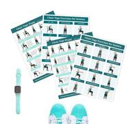 Tabella yoga per sedia, 4 pezzi, tabella delle posizioni per yoga con guida illustrata per una facile pratica e correggere con istruzioni passo passo per principianti donne uomini