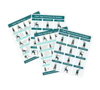 Tabella yoga per sedia senior, 4 pezzi per esercizi di registrazione, per principianti, donne, uomini, fitness, flessibilità, equilibrio, guida per casa, palestra, ufficio, camera da , soggiorno