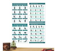 Tabella yoga sedia - Guida agli esercizi visivi | Poster laminato con pose illustrate, layout facile da seguire, design leggero portatile, guida di stretching e flessibilità per la casa