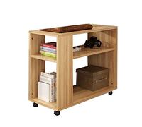 Tabelle Armadietti, mobili con rotelle Tavolino da Salotto Divano a 3 Piani, Contenitore di stoccaggio Aperto, scaffale Multifunzione/tavolino da Snack, Piccolo Appartamento in Legno massello, tavol