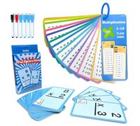 Tabelline per Bambini 1x1 con 15 Schede Cancellabili e 36 Flashcard Double-Face + 6 Pennarelli,Giochi Educativi Matematici per Imparare le Tabelline Moltiplicazione,Flashcards per Bambini Casa Scuola