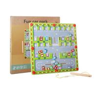 Tabellone da gioco con lettere magnetiche e labirinto, portatile, in legno, per viaggiare, con fattore di divertimento, per imparare lettere e puzzle labirinto, regalo per bambini a partire 3 anni