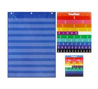 Tabellone Didattico con Tasche - Carte Grafiche per Frazioni Decimali - Tavola Matematica Strumento Didattico Attività Poster per Visualizzazione su Tavolo o Muro per Uso Scolastico