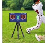 Tabellone elettronico da basket 48 x 25 x 2,5 cm, digitale con telecomando, luminosità regolabile, contatore di punti professionale per attività scolastiche (scorecard a 5 cifre blu)