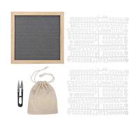 Tabellone in feltro con 2 set di lettere e numeri intercambiabili, bacheca in legno per la decorazione di casa e ufficio, cartello espositivo in feltro nero e grigio per (Grigio)