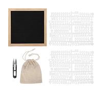 Tabellone in feltro con 2 set di lettere e numeri intercambiabili, bacheca in legno per la decorazione di casa e ufficio, cartello espositivo in feltro nero e grigio per (Nera)