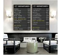 Tabellone Per L'Aeroporto Tabellone Per La Destinazione Poster E Stampe Tabellone Per Viaggi Citazione Art 2 Pezzi Pittura Su Tela Immagini Decorazione Per Viaggi Luna Di Miele 24"X32" Senza Telaio