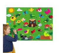 Tabellone per storie in feltro - Storie in feltro fai da te Story Board in flanella per la scuola materna,Set di tabelloni multifunzionali in sfocato con animali da fattoria, attività educative