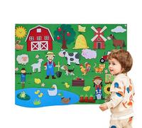 Tabellone per storie in feltro - Storie in feltro fai da te Story Board in flanella per la scuola materna - Set di tabelloni in fuzzy multifunzionali per animali domestici e animali da fattoria