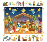 Tabellone per storie in feltro, Tabellone in feltro per presepe di Natale per bambini, Kit artigianale Nascita di Gesù Ornamenti per decorazioni murali religiose di Natale
