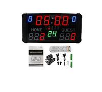 Tabellone segnapunti da Tavolo Portatile a LED Tabellone segnapunti Digitale elettronico Multisport Professionale da Esterno a 14 cifre per Basket con Orologio da tiro/treppiede 12 14 24 s (Color :