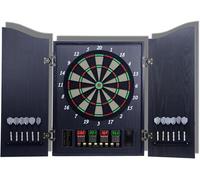 Tabellone segnapunti digitale a LED, 27 modalità di gioco for un massimo | Set di armadietti for freccette elettronici con punta morbida, armadietto di stoccaggio in legno Home Bar Sala giochi