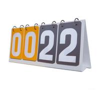 Tabellone segnapunti flipper per pallacanestro e calcio, 3 cifre, in plastica con fibbia in metallo, design pieghevole, display con numeri trasparenti, per vari sport (giallo grigio)